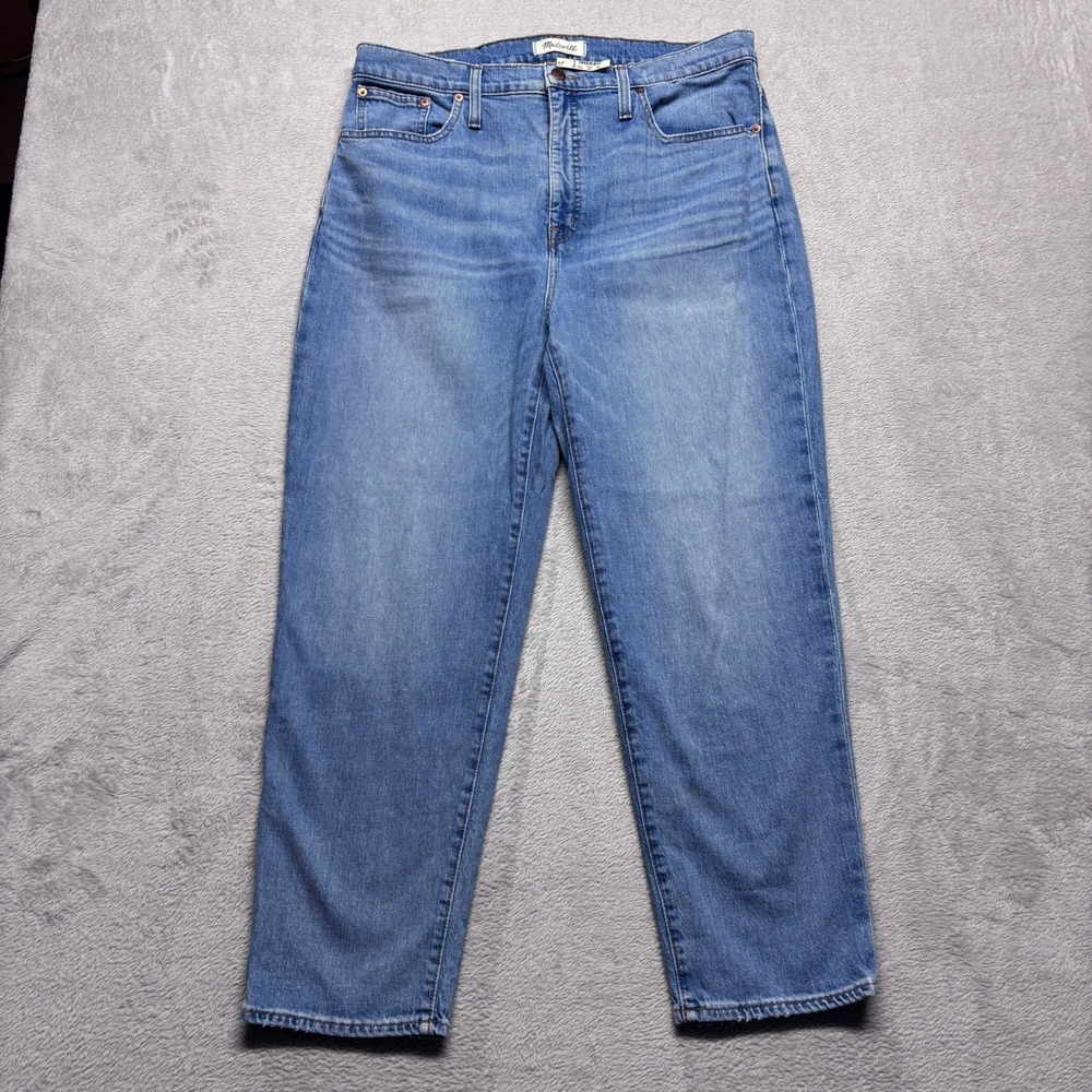 NWT Madewell Classic Straight Jeans Blue Wash Denim Women's 32x27 AJ199 Highrise - Picture 1 of 8